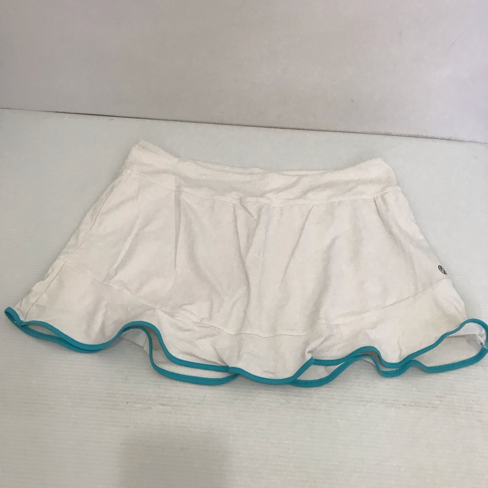 Lija White Women's Skort with Teal Trim Size L
